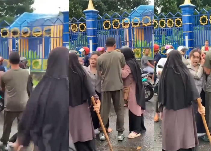 Viral, Video Istri Sah Labrak Pelakor di Bakso Len, Suami Oknum TNI
