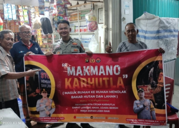 Polsek Tebing Tinggi Sambangi Warga, Gencarkan Program MAKMANO KARHUTLA Cegah Kebakaran Lahan
