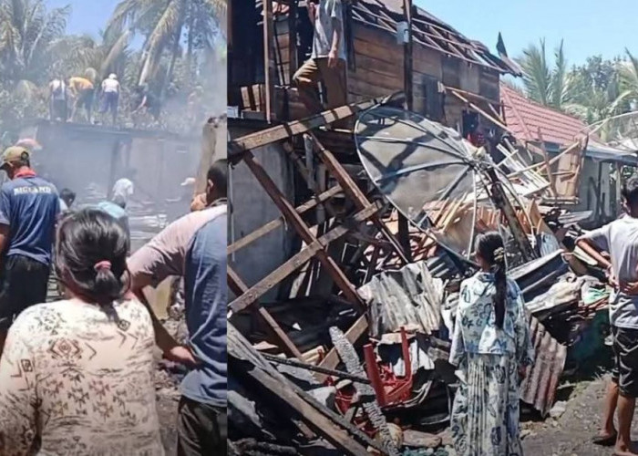 Kebakaran Hebat di Desa Landur, 6 Rumah Ludes, Kerugian Capai Rp1,1 Miliar