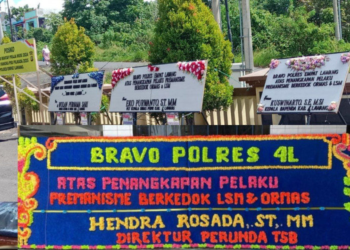 Karangan Bunga Berjejer di Mapolres, Direktur PDAM Ucapkan Bravo, Seluruh Jajajarn di institusi Polres