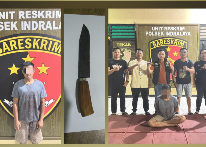 Polsek Indralaya Tangkap Pelaku Pengancaman Bermodal Senjata Tajam