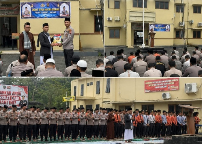Polres Empat Lawang Gelar Sholat Istisqo, Doa Bersama dan Salurkan Bansos di Tengah Kekeringan