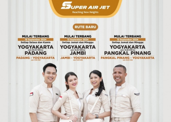 Super Air Jet Buka Rute Baru Pangkalpinang - Jogja, Catat Tanggal dan Harinya!