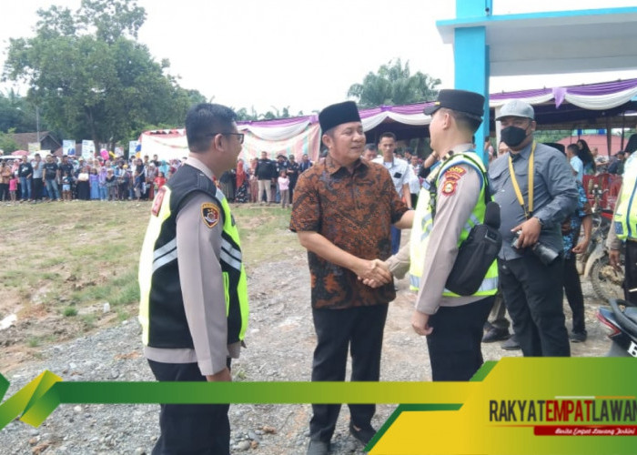 Pengamanan Kunjungan Mantan Gubernur Sumsel H. Herman Deri di Desa Wanaraya, Kikim Barat Kabupaten Lahat