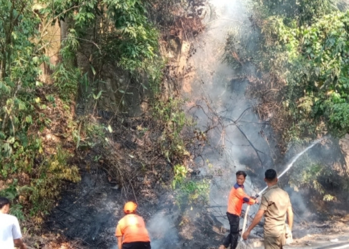 Sigap BPBD Terjunkan Enam Personel Padamkan Api Berkobar Di terowongan Tebing Alay 