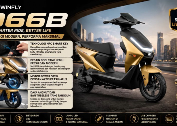 Uwinfly D66B 2026 Resmi Jadi Buruan, Sepeda Listrik Rp3 Jutaan Ini Dibekali NFC Smart Key dan Bagasi Luas