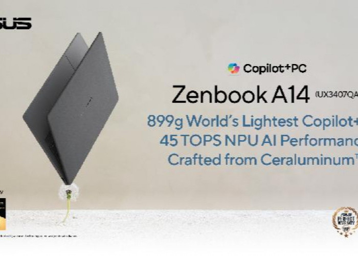 ASUS Zenbook A14 Resmi Meluncur, Laptop AI Super Ringan dengan Performa 45 TOPS