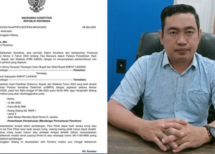 KPU Pastikan Hadir, MK Tetapkan Sidang Sengketa PSU Empat Lawang Digelar 15 Mei 2025