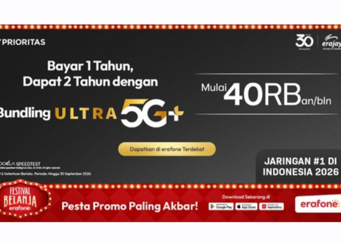 Promo XL PRIO di Erafone: Bayar 1 Tahun, Dapat Layanan 2 Tahun