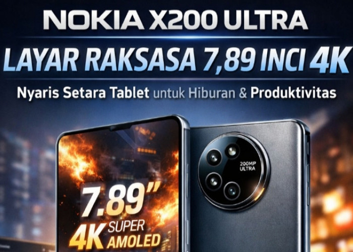 Bukan Sekadar Smartphone! Nokia X200 Ultra Hadir dengan Layar Raksasa 7,89 Inci 4K, Nyaris Setara Tablet 