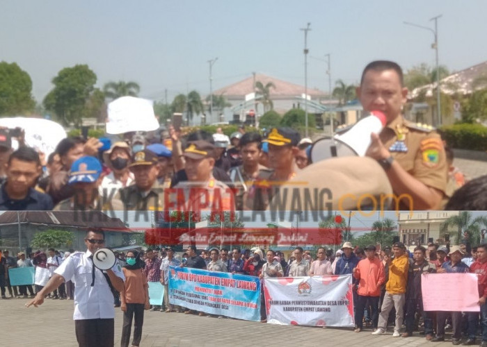 Tuntut Pembayaran Tunggakan Operasional dan Penyelarasan Tunjangan Ratusan anggota BPD Gelar Aksi Demo