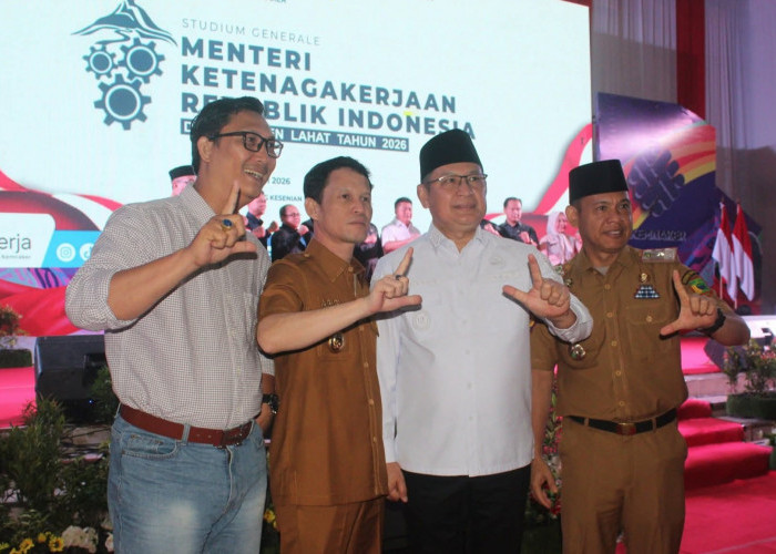 Wakil Bupati Empat Lawang Hadiri Kunker Menaker RI di Lahat, Bahas Penguatan Ketenagakerjaan Daerah