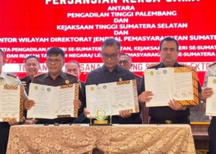 Kalapas Empat Lawang Teken PKS Sidang Elektronik, Perkuat Sinergi Penegakan Hukum Berbasis Digital