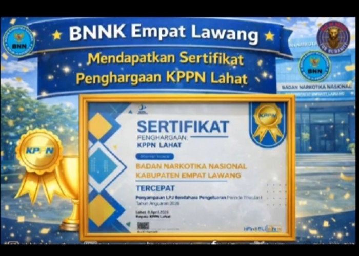 BNNK Empat Lawang Raih Penghargaan Bergengsi dari KPPN Lahat, Bukti Kinerja Transparan dan Akuntabel