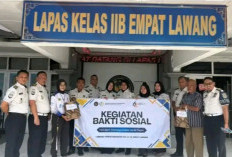 Lapas Empat Lawang Tebar Kepedulian, Bagikan Sembako Sambut Hari Bakti Pemasyarakatan ke-62