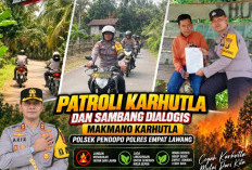 Patroli Makmano Karhutla, Polsek Pendopo Ajak Warga Cegah Kebakaran Hutan dan Lahan