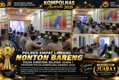 Polres Empat Lawang Nobar Kompolnas Awards 2026, Polda Sumsel Raih Juara I Kategori Polda